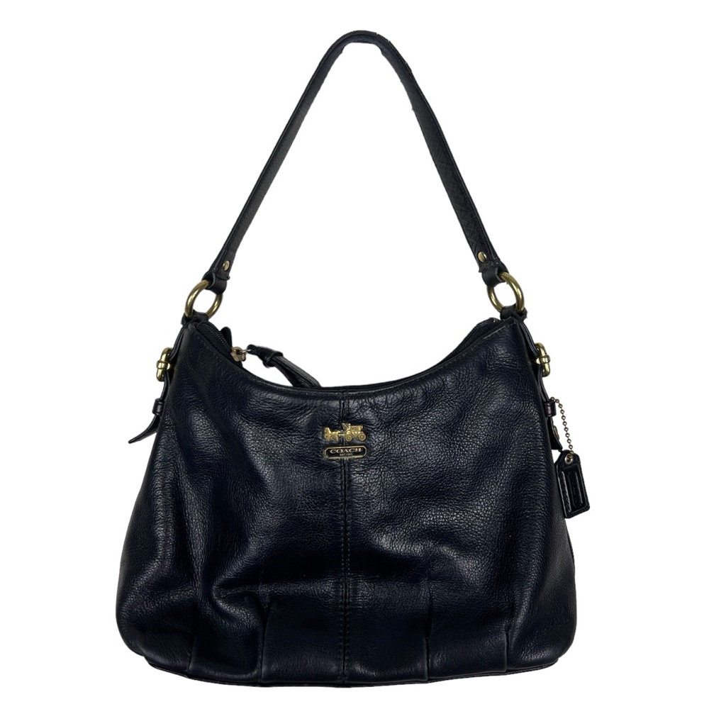 Coach Small Top Handle Leather Hobo Bag - Picture 1 of 8